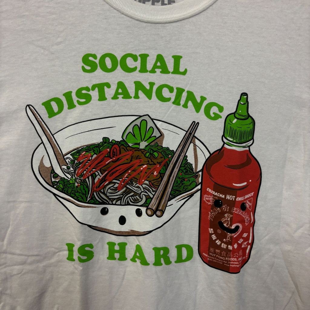 Social distancing is hard damn siracha Tshirt size medium product image 3