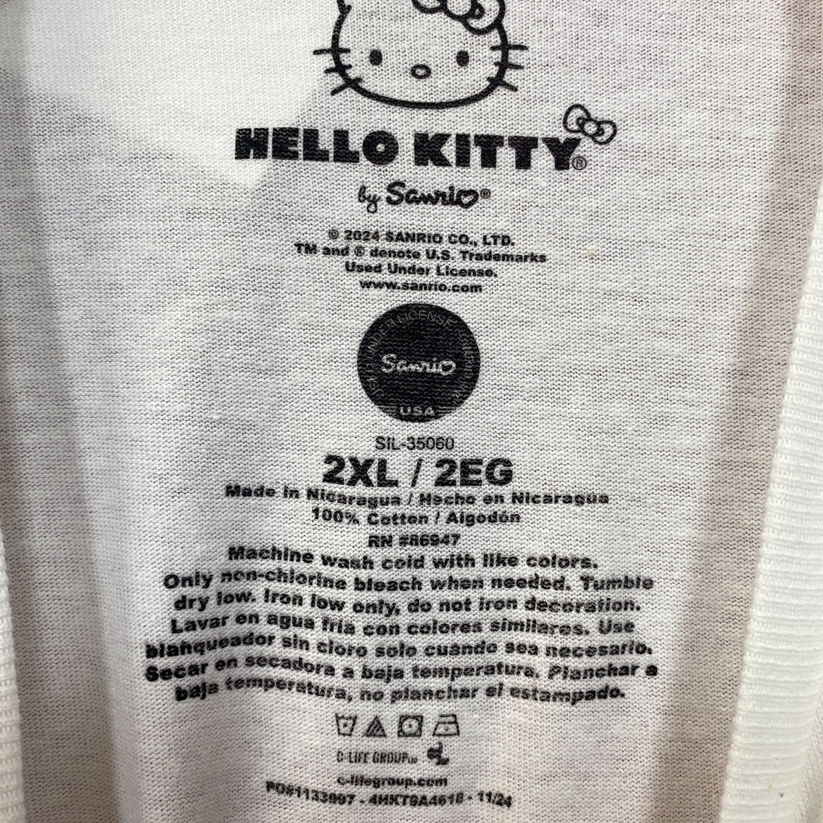 Sanrio Hello Kitty Bolo Tie Cute Graphic T-Shirt Large 2XL product image 4