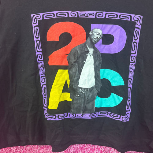 2Pac Color Spell Out Fresh Out the Joint Hip Hop Crop Top 2X