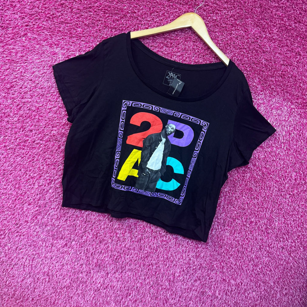 2Pac Color Spell Out Fresh Out the Joint Hip Hop Crop Top 2X