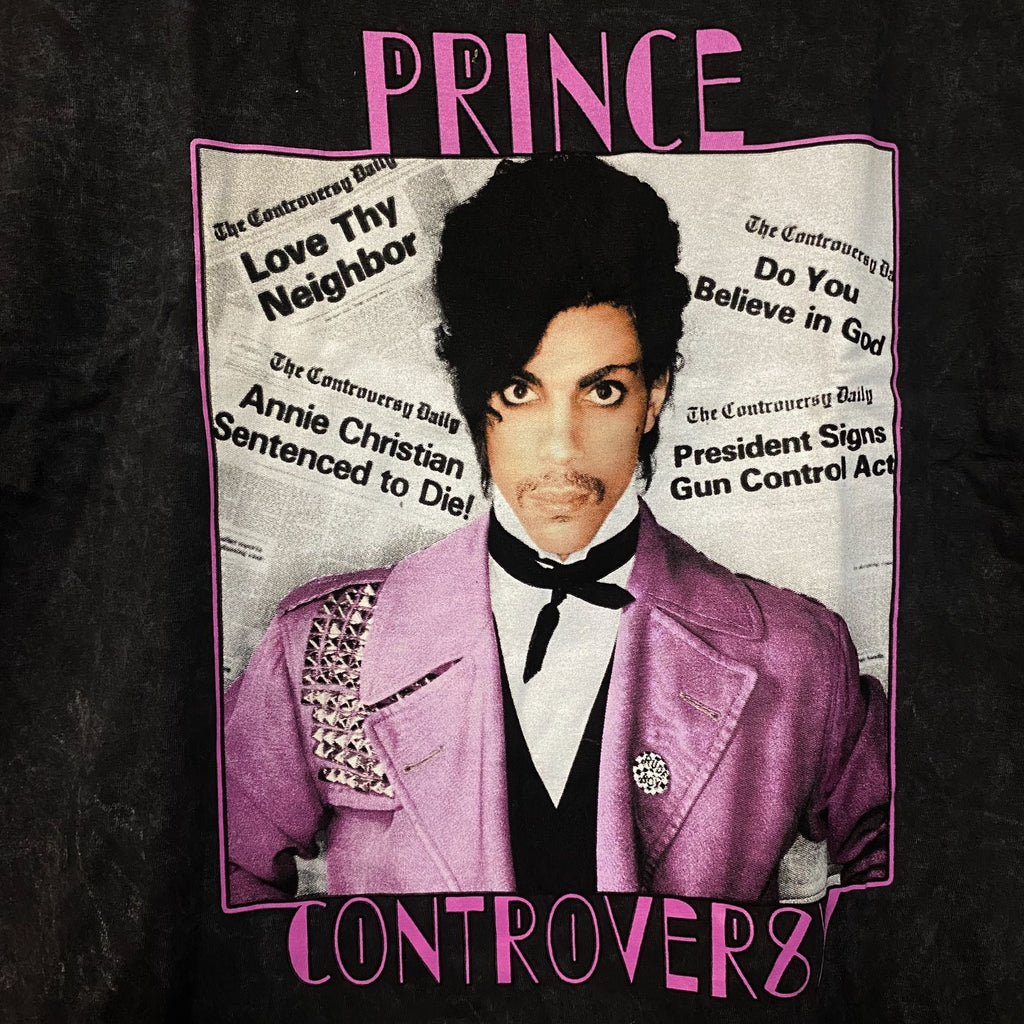 Prince Controversy Washed Acid-Wash Graphic T-Shirt Large product image 3