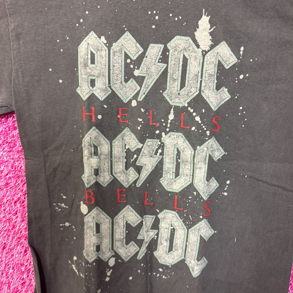 AC/DC Splatter Spell Out Hells Bells Hard Rock Band Tee M product image 2