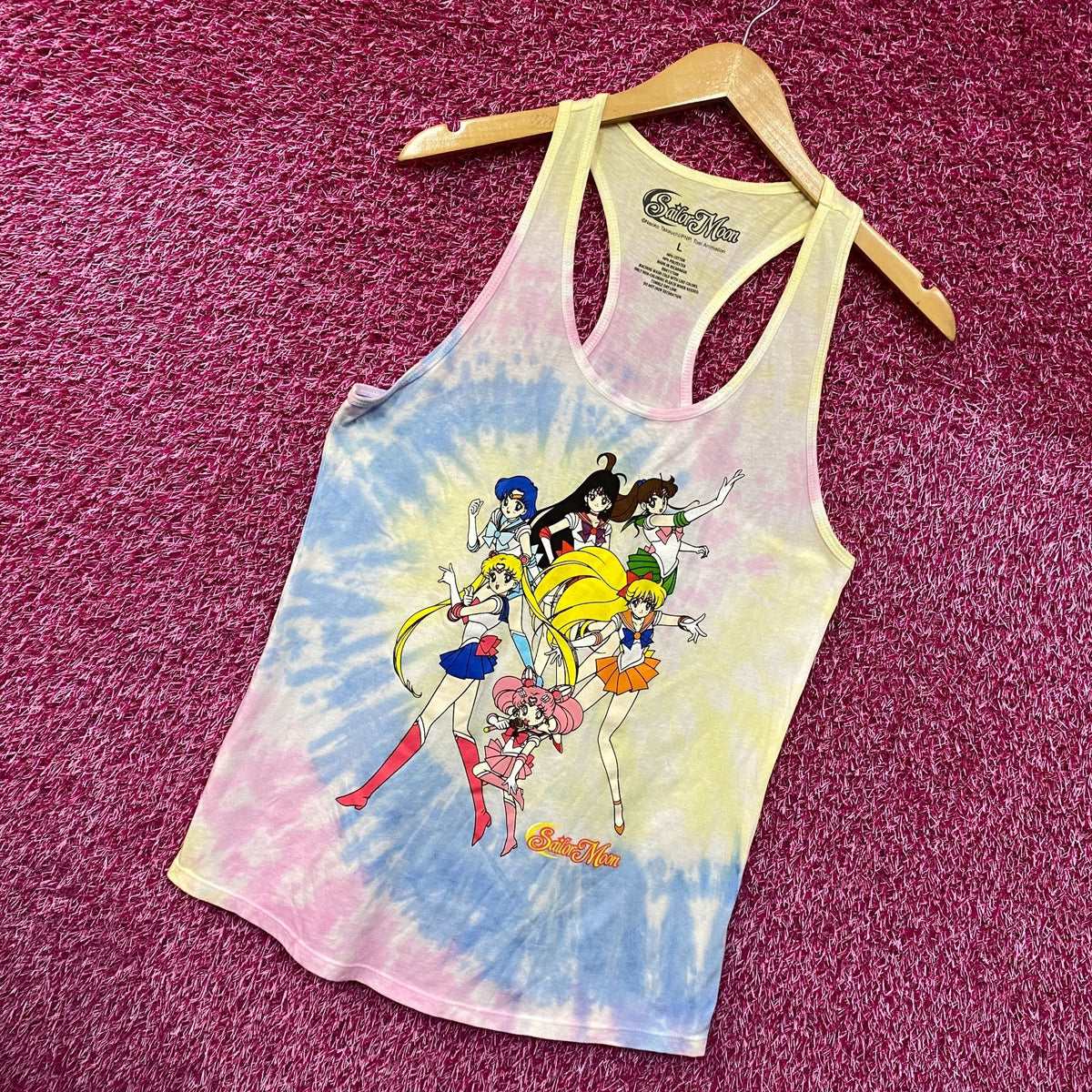 Sailor Moon Sailor Scouts Women's Anime Tie Dye Tank Top L
