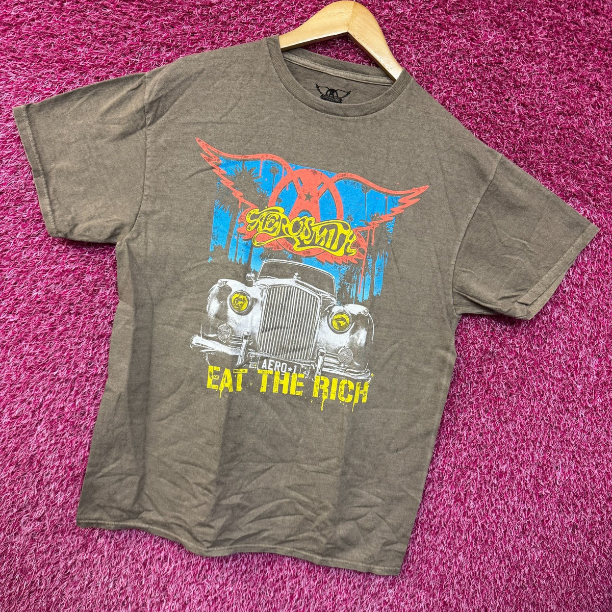 Aerosmith Eat The Rich Album Cover Art Arena Rock Band Tee M product image 3