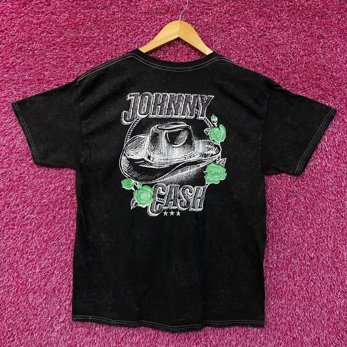 Johnny Cash Hat Mineral wash Tshirt size large