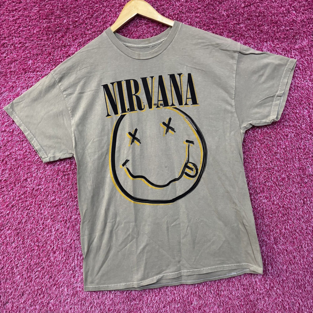 Nirvana Smiley Logo Gray Biege T-Shirt XL product image 3