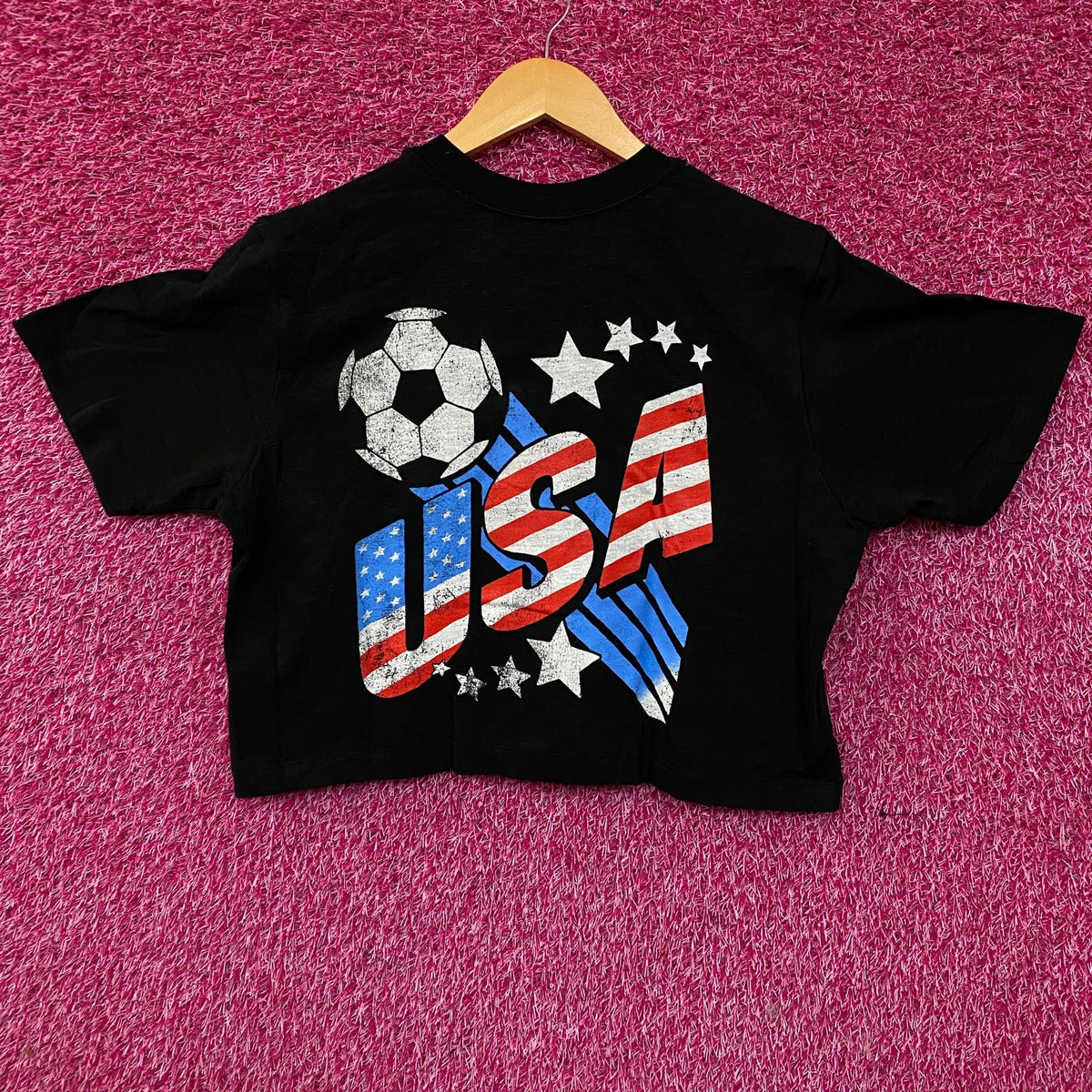 Junk Food Clothing USA Mock Neck Crop T-Shirt 2XL product image 1