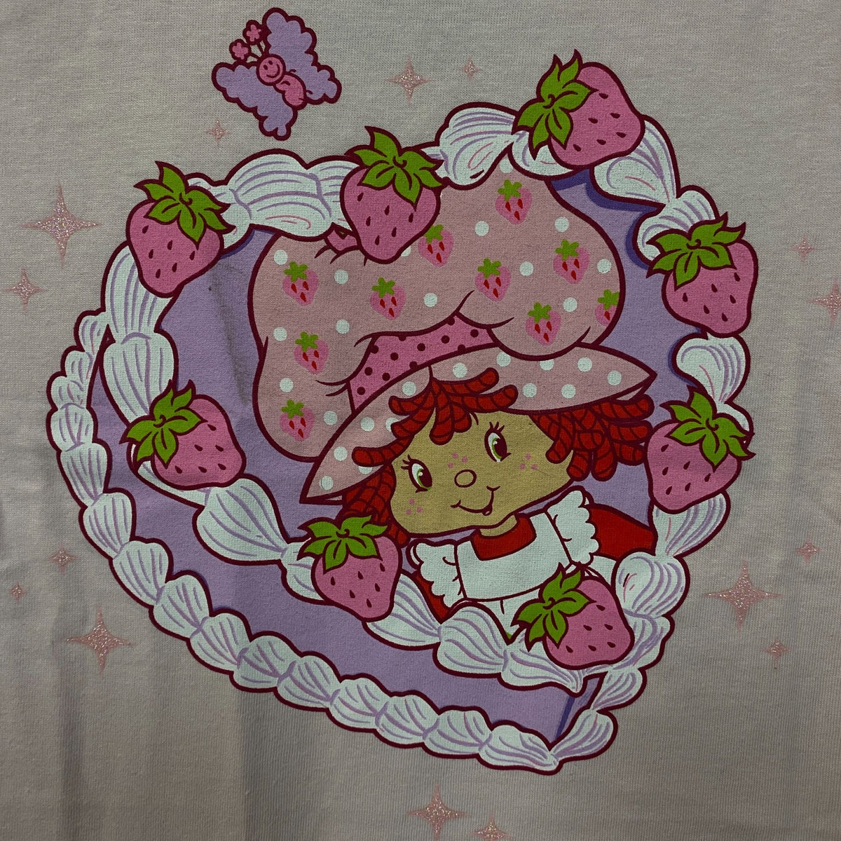 Strawberry Shortcake Heart Cake Glitter Women's Baby Tee XL product image 2