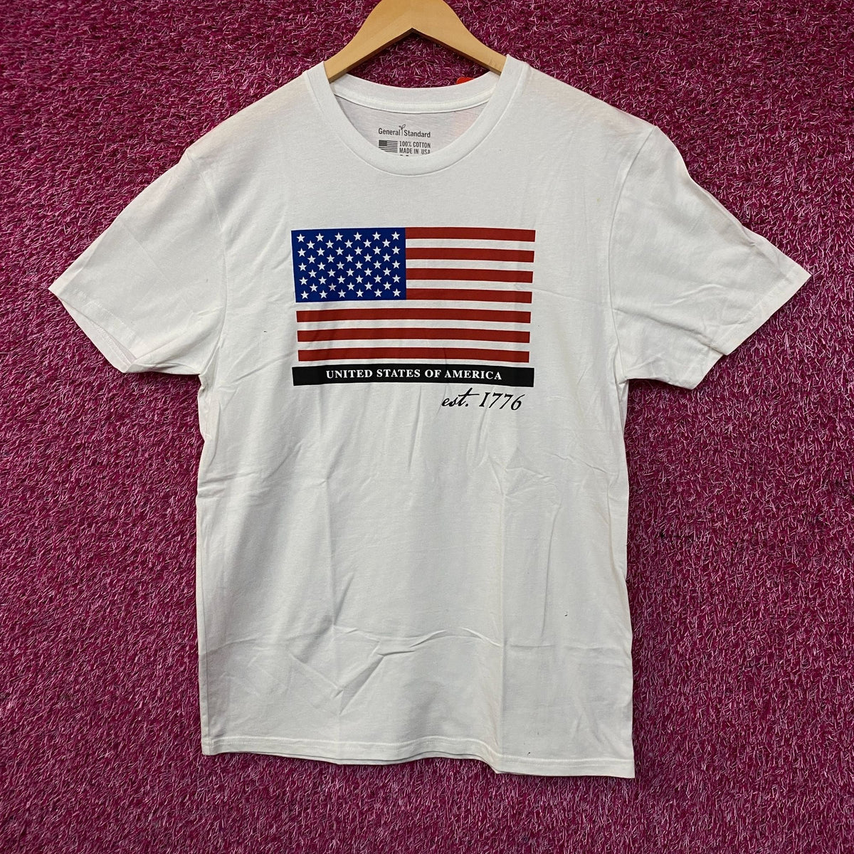 General Standard Patriotic Men's Flag Est. 1776 USA America product image 1