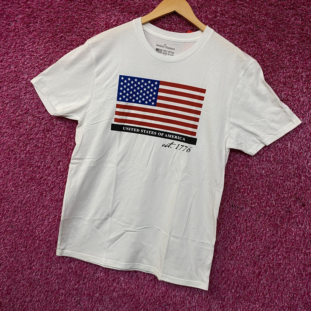 General Standard Patriotic Men's Flag Est. 1776 USA America product image 3