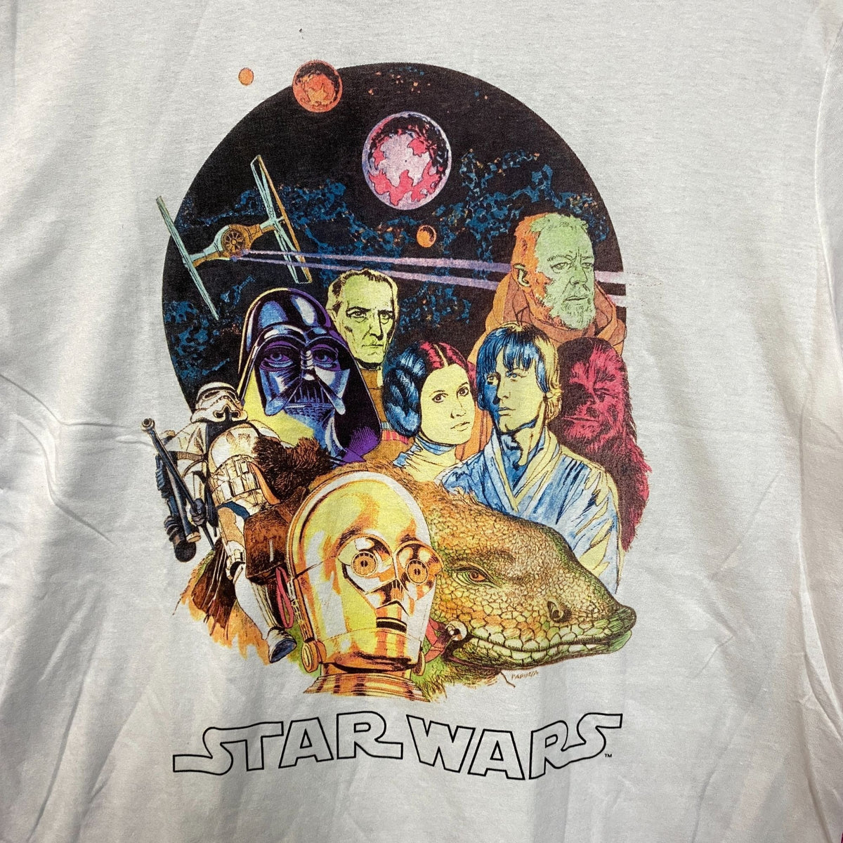 Star Wars 1977 Illustrated Dewback Promo Movie Poster Tee L