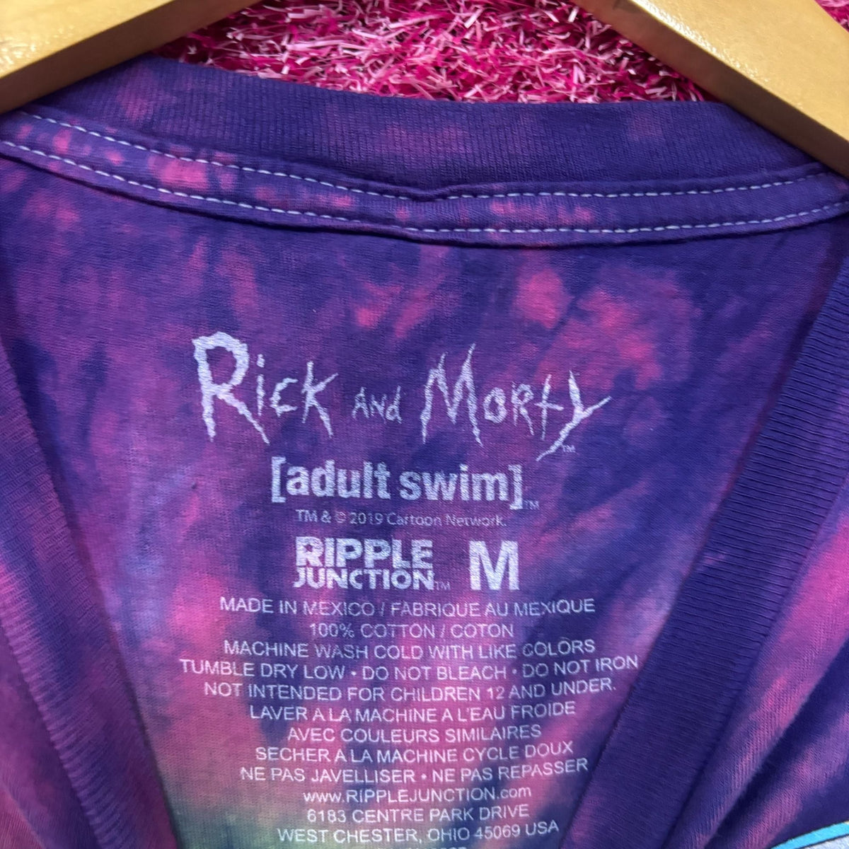 Rock and Morty Aliens Escaping portal tiedye T-shirt size product image 4