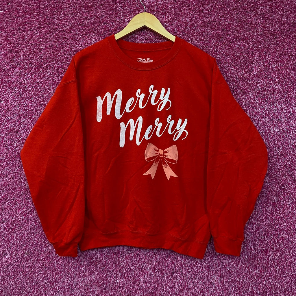 Junk Food Merry Graphic Fleece Sweatshirt Medium product image 1