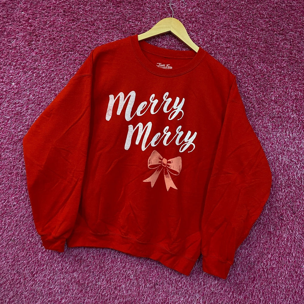 Junk Food Merry Graphic Fleece Sweatshirt Medium product image 3