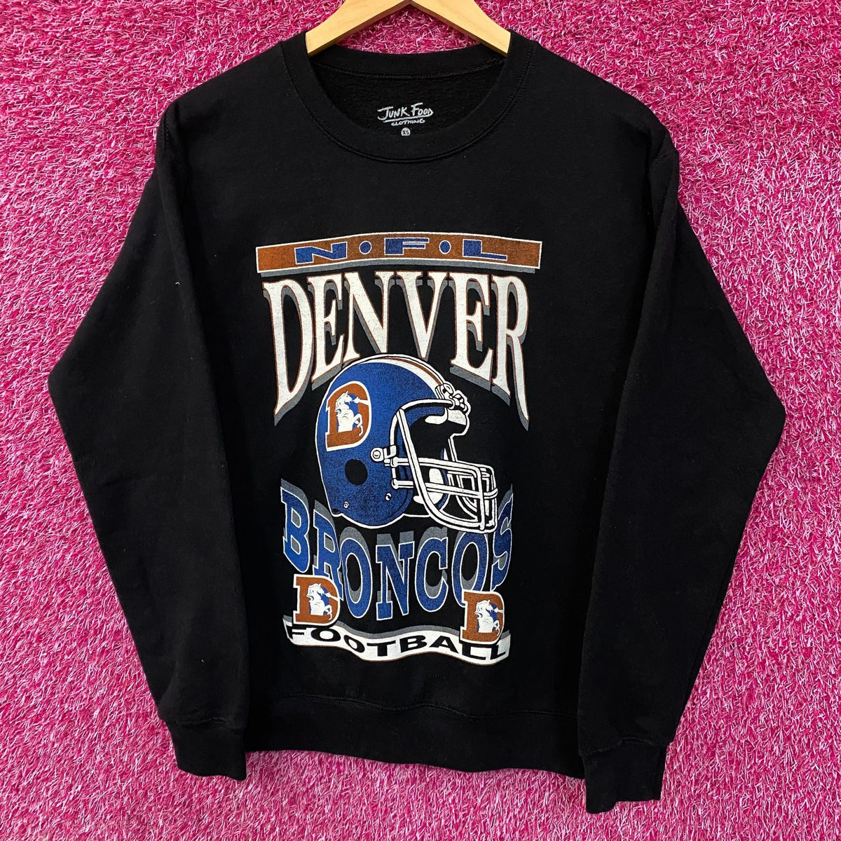 Junk Food Clothing Denver Broncos Helmet Logo Sweatshirt XS product image 1