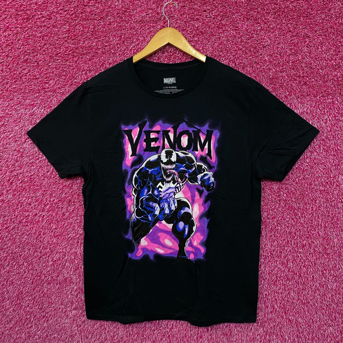 Venom Spiderman Villain Purple Haze Marvel Comics Tee L product image 1