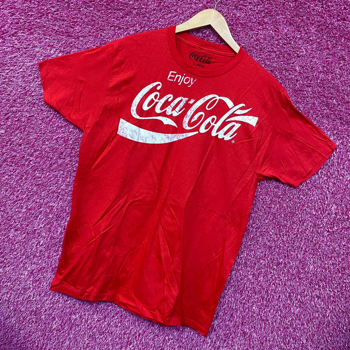 Coca-Cola Enjoy Coke Spell-Out Cursive Logo Promo Tee L product image 3