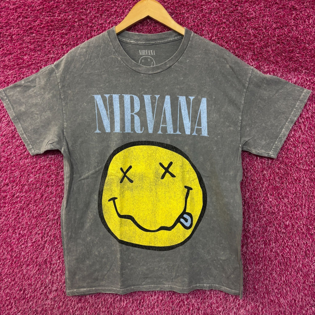 Nirvana Nevermind Smiley Face mineral wash tshirt size large product image 1