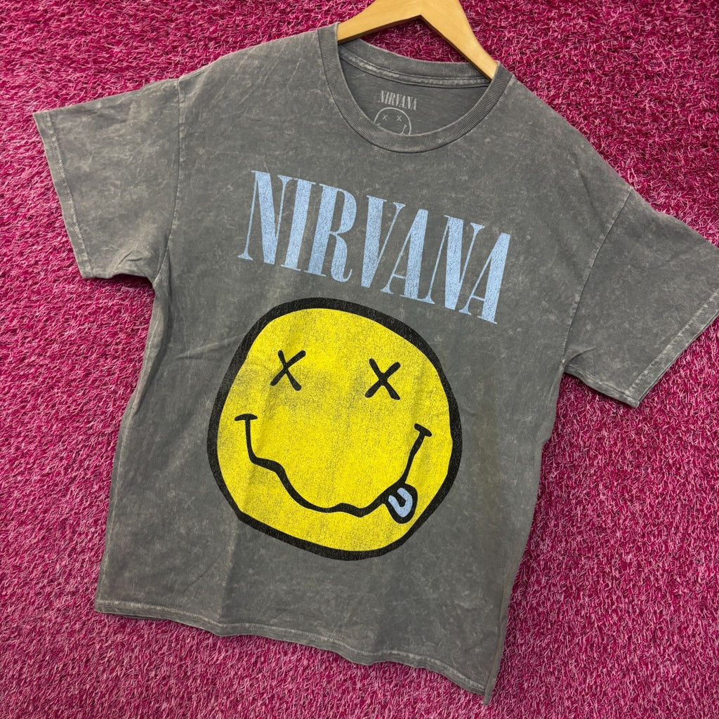 Nirvana Nevermind Smiley Face mineral wash tshirt size large product image 3