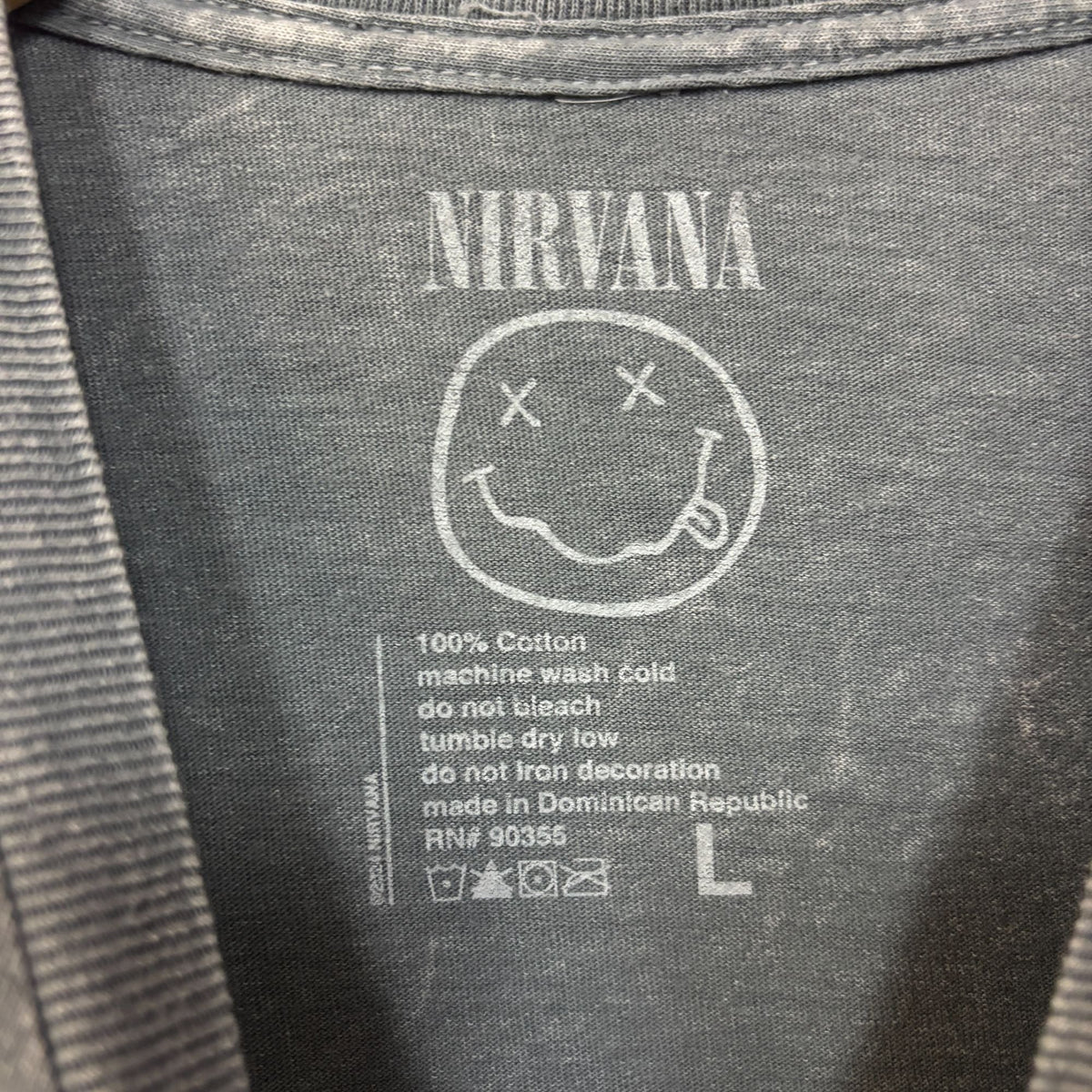 Nirvana Nevermind Smiley Face mineral wash tshirt size large product image 4