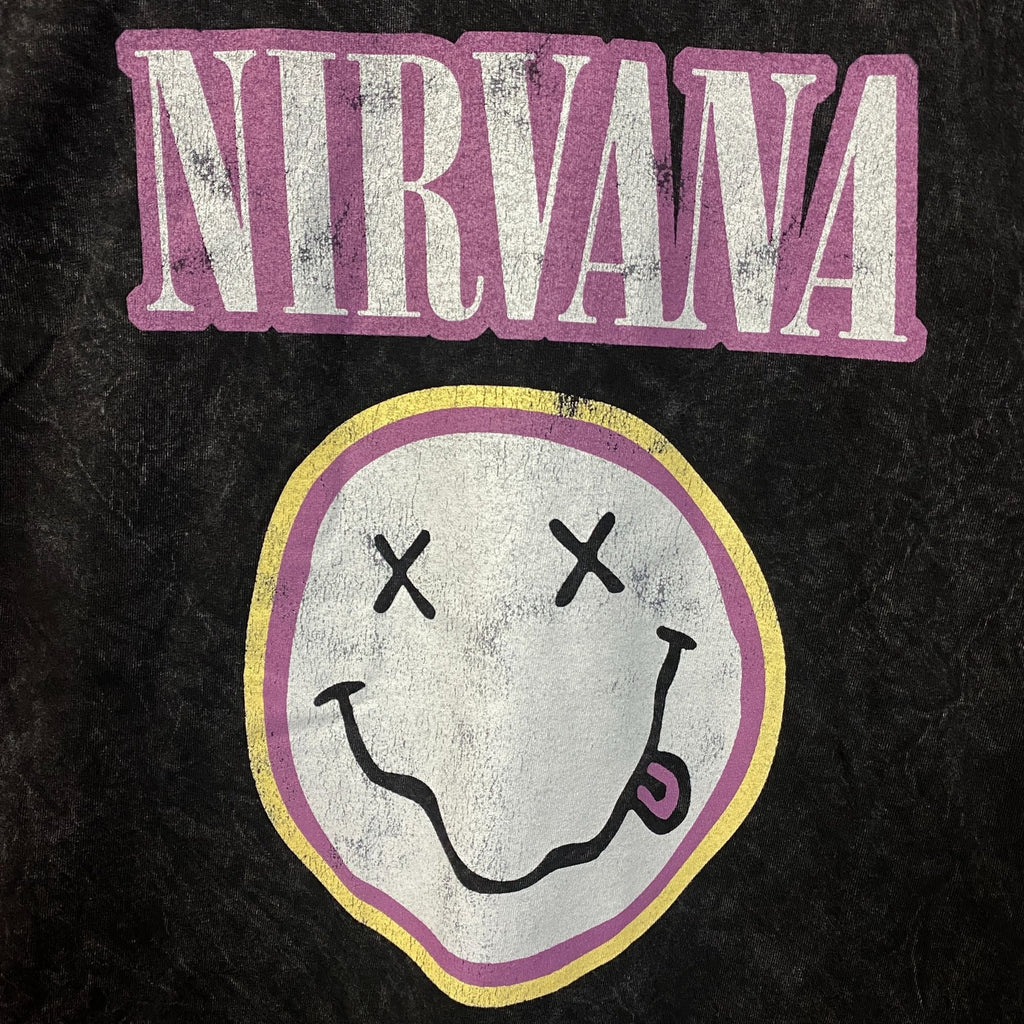 Nirvana Dead Smiley Face Logo Mineral Wash T-Shirt Large product image 2