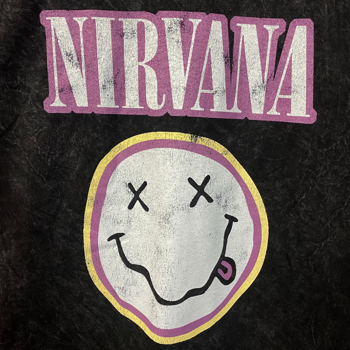 Nirvana Dead Smiley Face Logo Mineral Wash T-Shirt Large product image 2