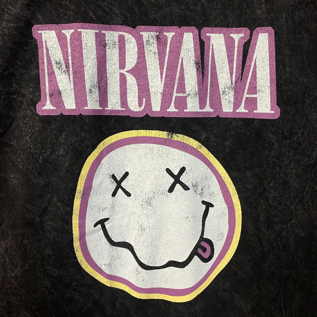 Nirvana Dead Smiley Face Logo Mineral Wash T-Shirt Large product image 4