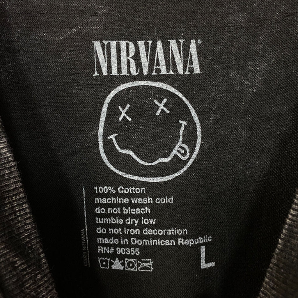 Nirvana Dead Smiley Face Logo Mineral Wash T-Shirt Large product image 5