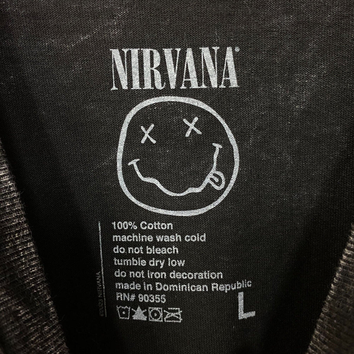 Nirvana Dead Smiley Face Logo Mineral Wash T-Shirt Large product image 5