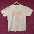 Pink Lace Print Bow T-shirt Large product image 1
