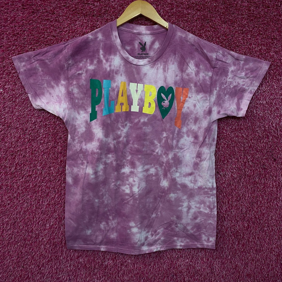 Playboy Colorful Arc Logo Tie-Dye Graphic T-Shirt Large product image 1