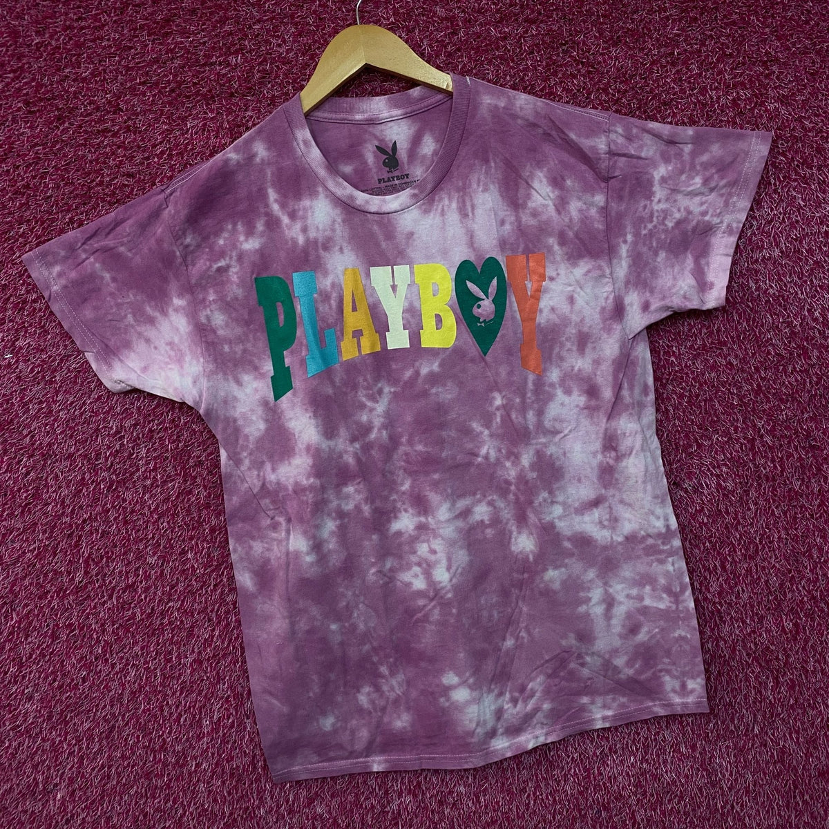 Playboy Colorful Arc Logo Tie-Dye Graphic T-Shirt Large product image 3