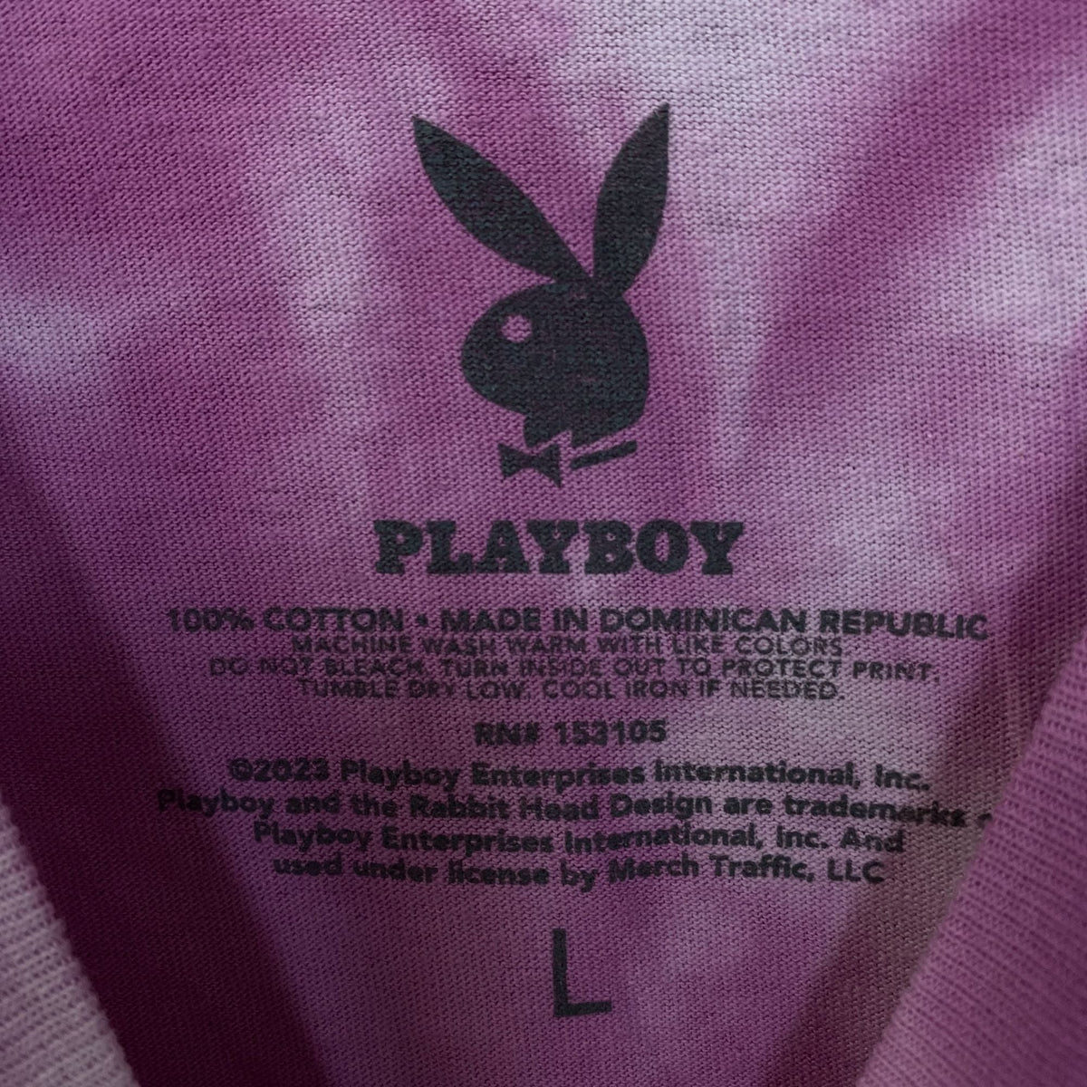 Playboy Colorful Arc Logo Tie-Dye Graphic T-Shirt Large product image 4