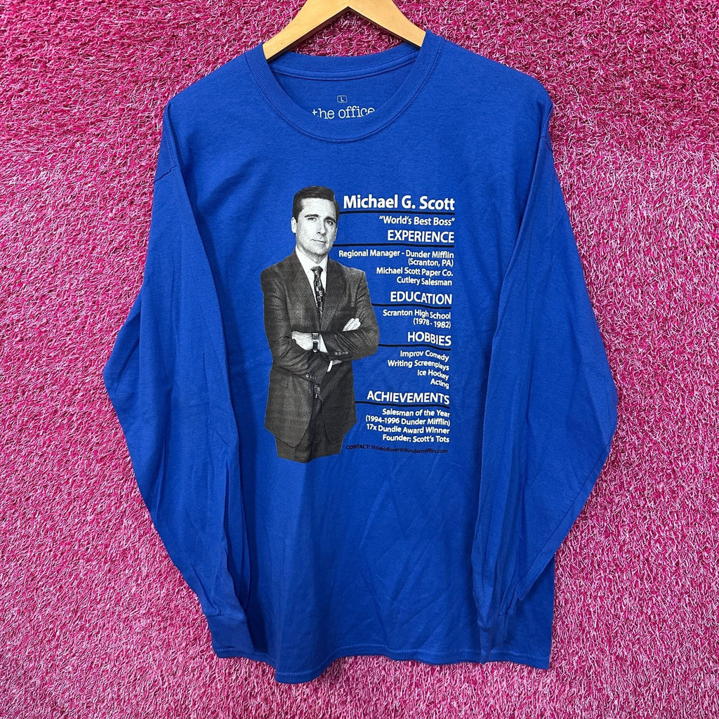 The Office Michael Scott Full Resume TV Series Long Sleeve L product image 1