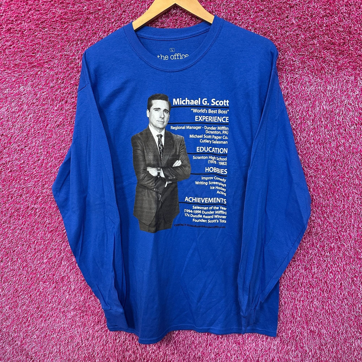 The Office Michael Scott Full Resume TV Series Long Sleeve L product image 1