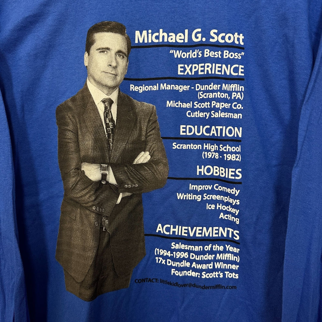 The Office Michael Scott Full Resume TV Series Long Sleeve L product image 2