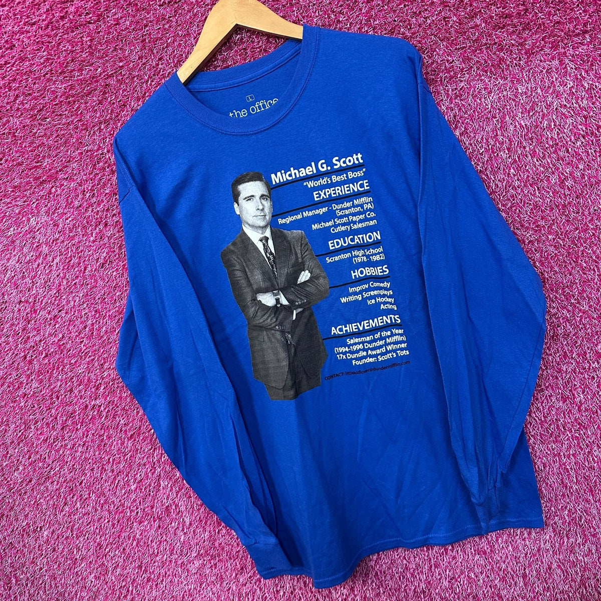 The Office Michael Scott Full Resume TV Series Long Sleeve L product image 3