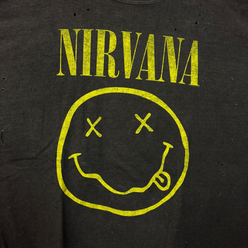 Nirvana Nevermind Smiley Distressed Grunge Rock Band Tee O/S product image 2