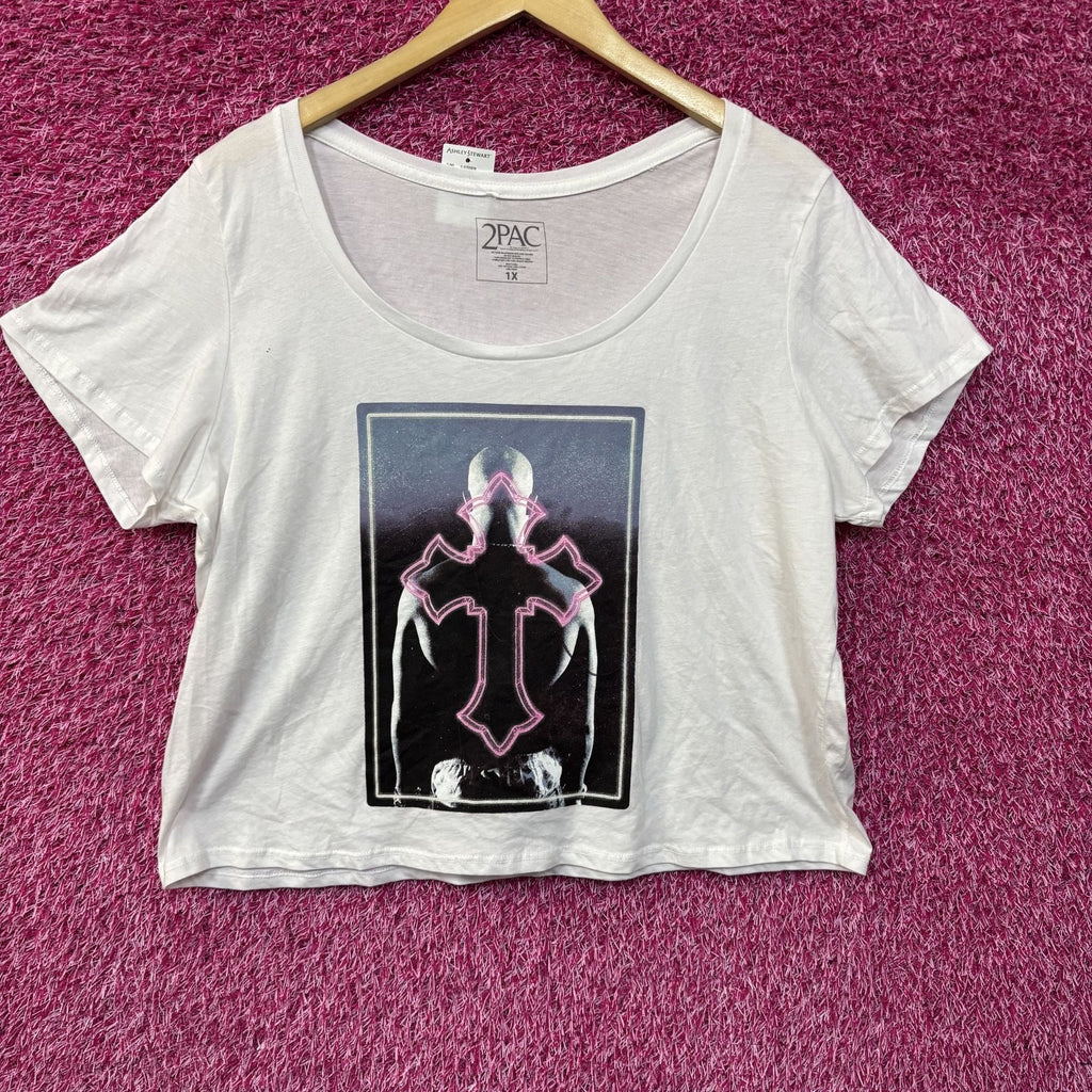 2pac Only god Can Judge Me Neon Pink Cross Rap Crop-top product image 1