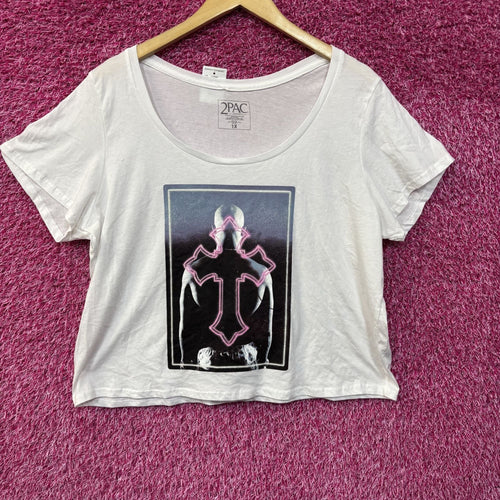 2pac Only god Can Judge Me Neon Pink Cross Rap Crop-top product image 1