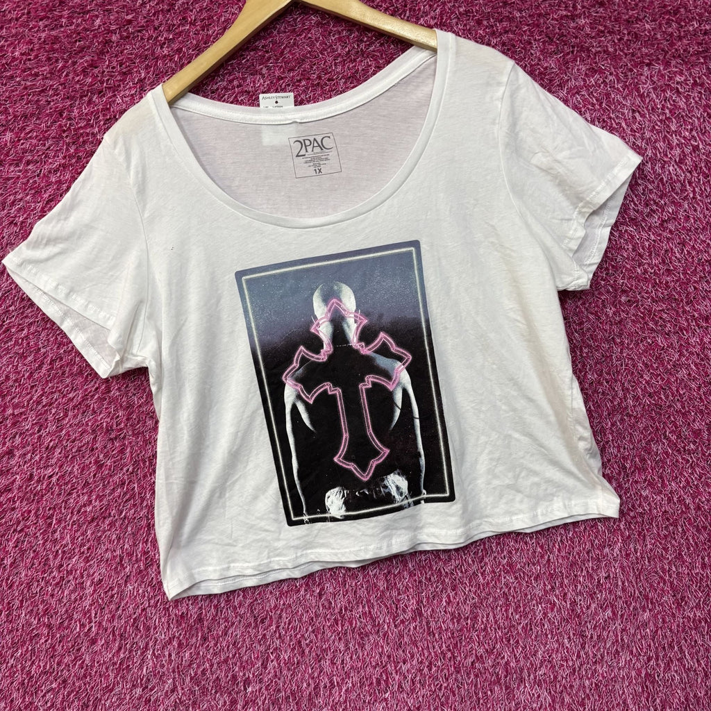 2pac Only god Can Judge Me Neon Pink Cross Rap Crop-top product image 3
