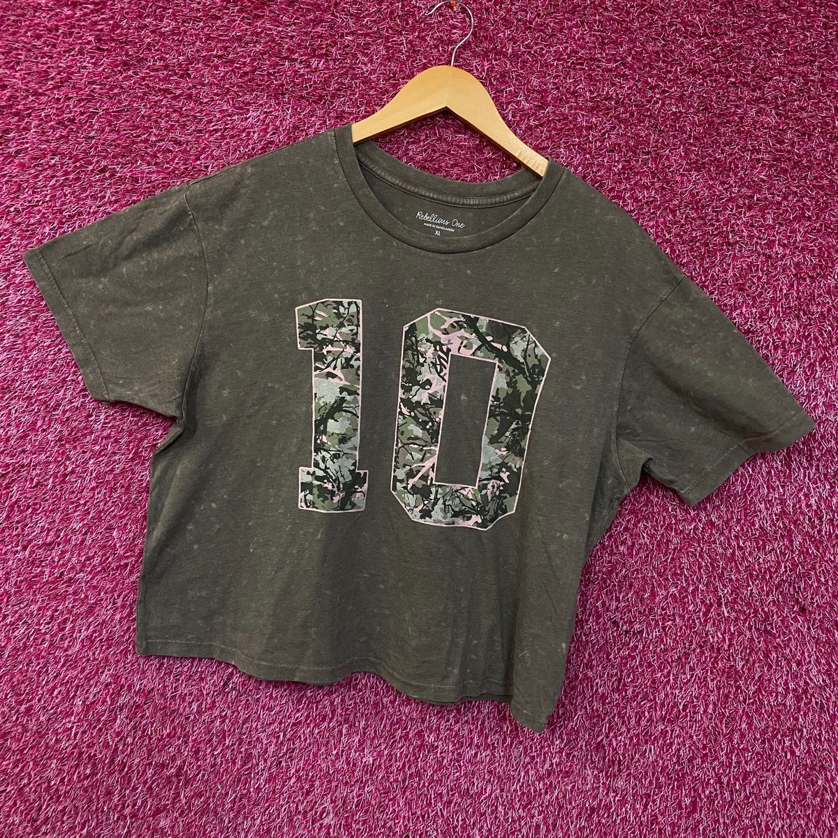 Rebellious One Grey Pink Camo Varsity Number 10 Mineral product image 3