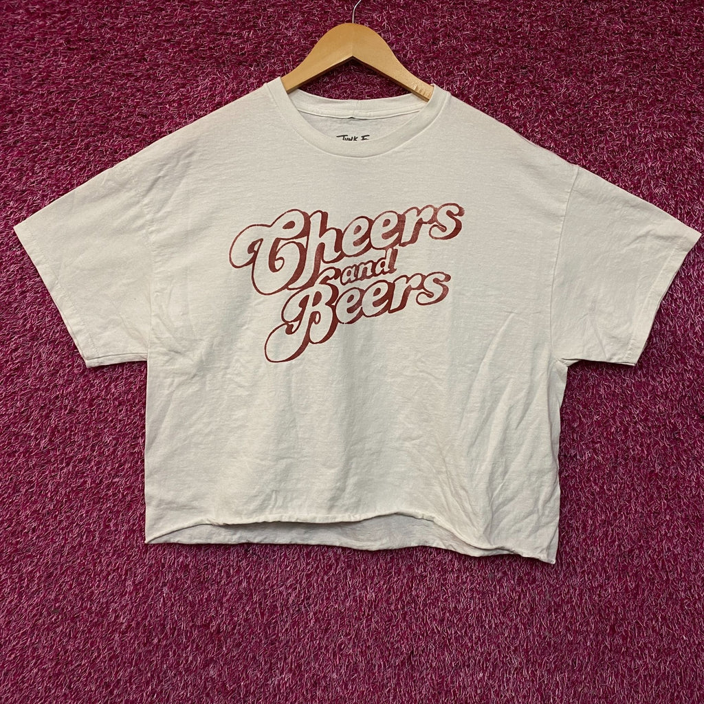 Junk Food Clothing Cheers and Beers Cropped Graphic T-Shirt product image 1