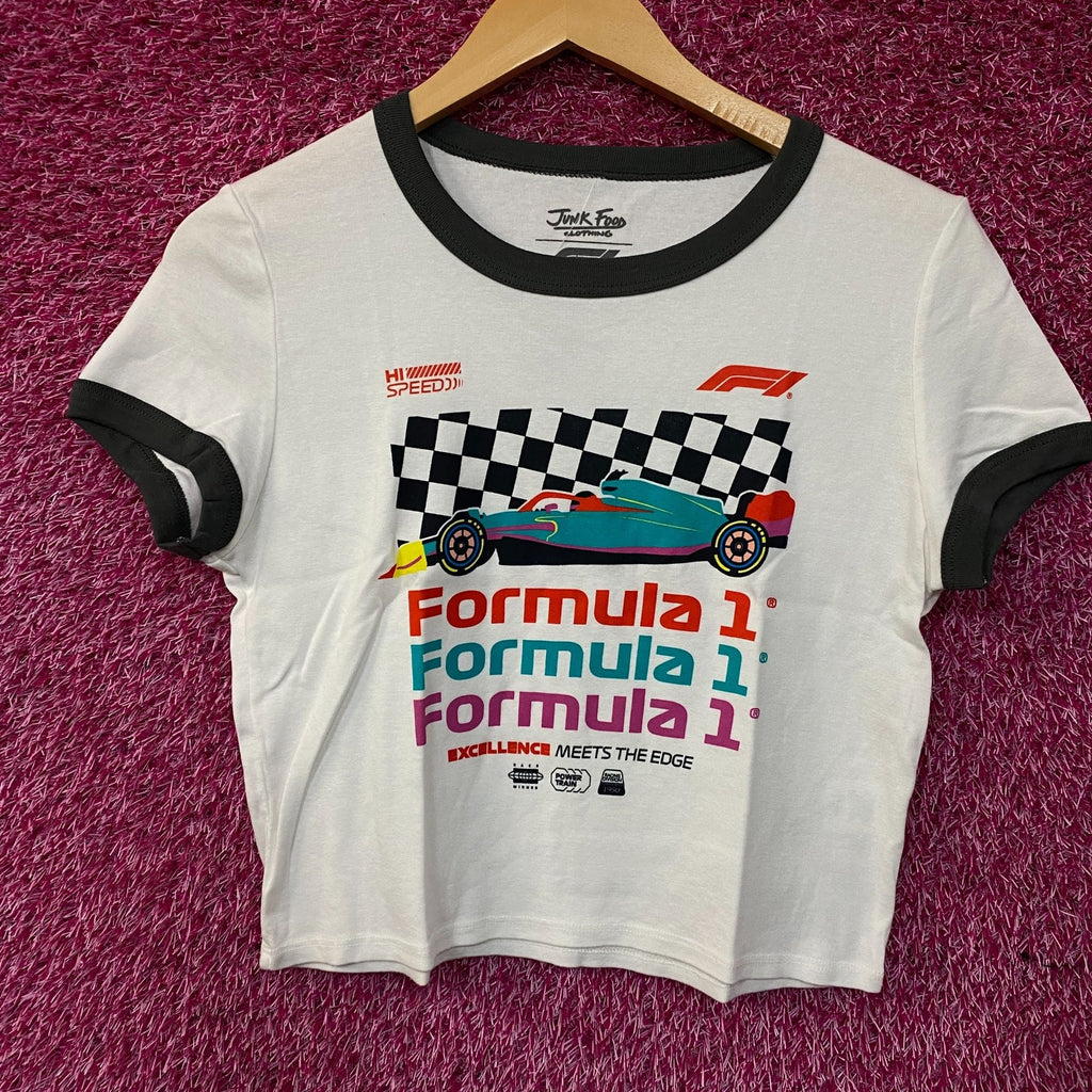Junk Food Women's Formula 1 Finish Line Crop T-shirt Large product image 1