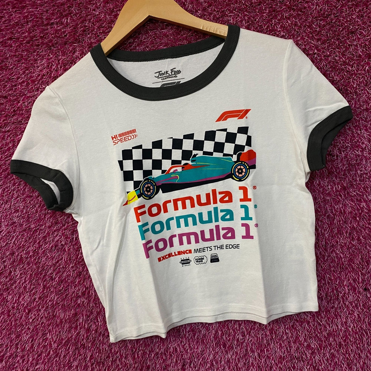Junk Food Women's Formula 1 Finish Line Crop T-shirt Large product image 3