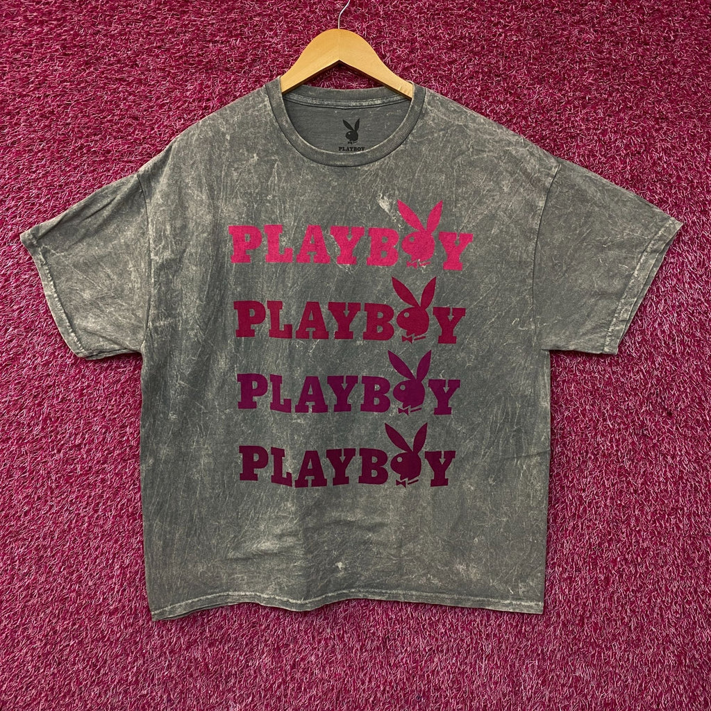 Playboy Stacked Logo Acid Wash Graphic T-Shirt XL product image 1