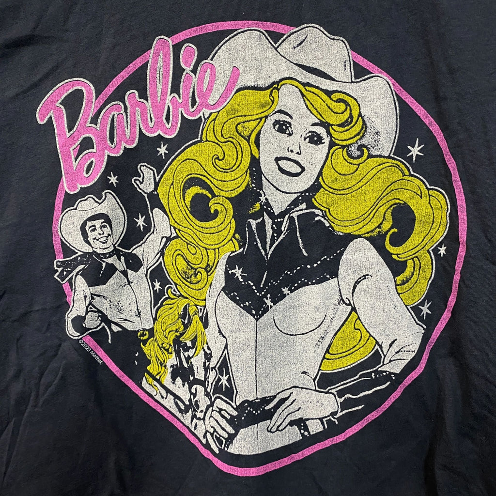 Junk Food Barbie Cowgirl Retro Graphic Women's Green Crop product image 2