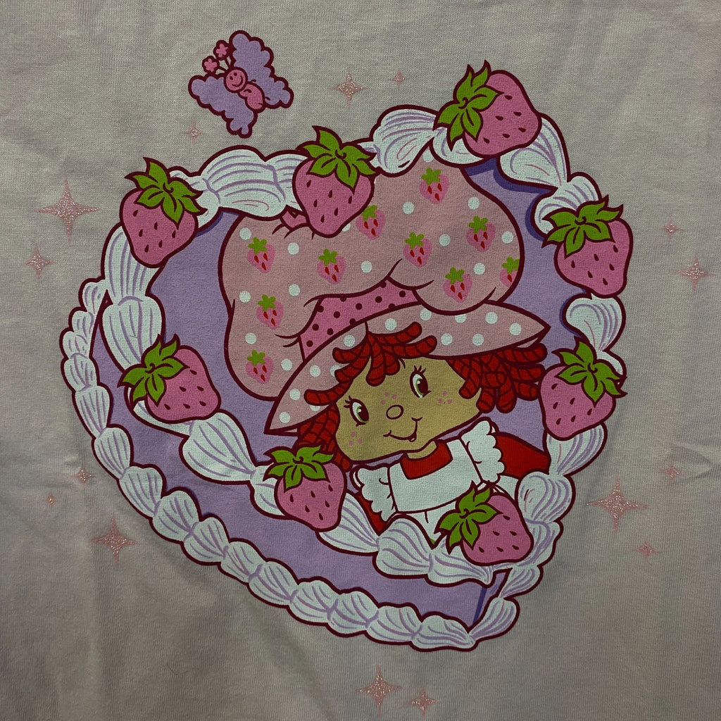 Strawberry Shortcake Heart Cake Glitter Women's Baby Tee product image 2