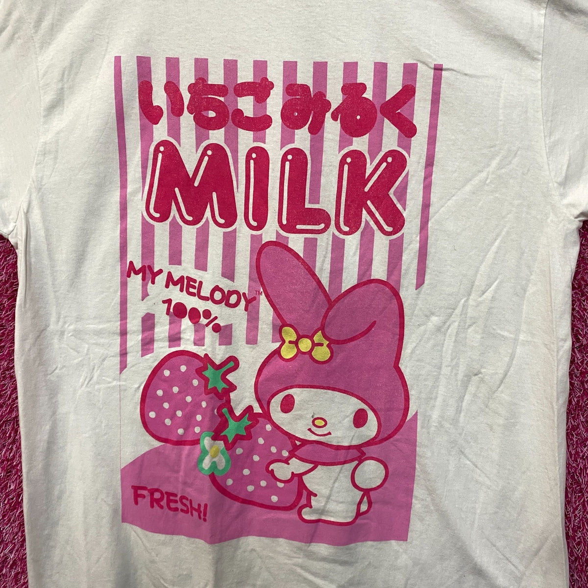 My Melody Japanese Kawaii Strawberry Milk Sanrio Tee L product image 2
