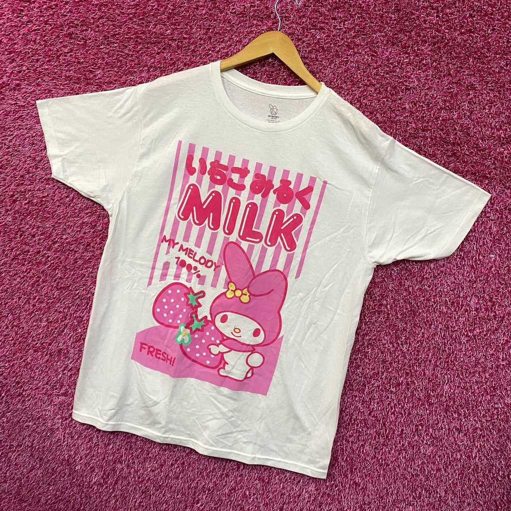 My Melody Japanese Kawaii Strawberry Milk Sanrio Tee L product image 3